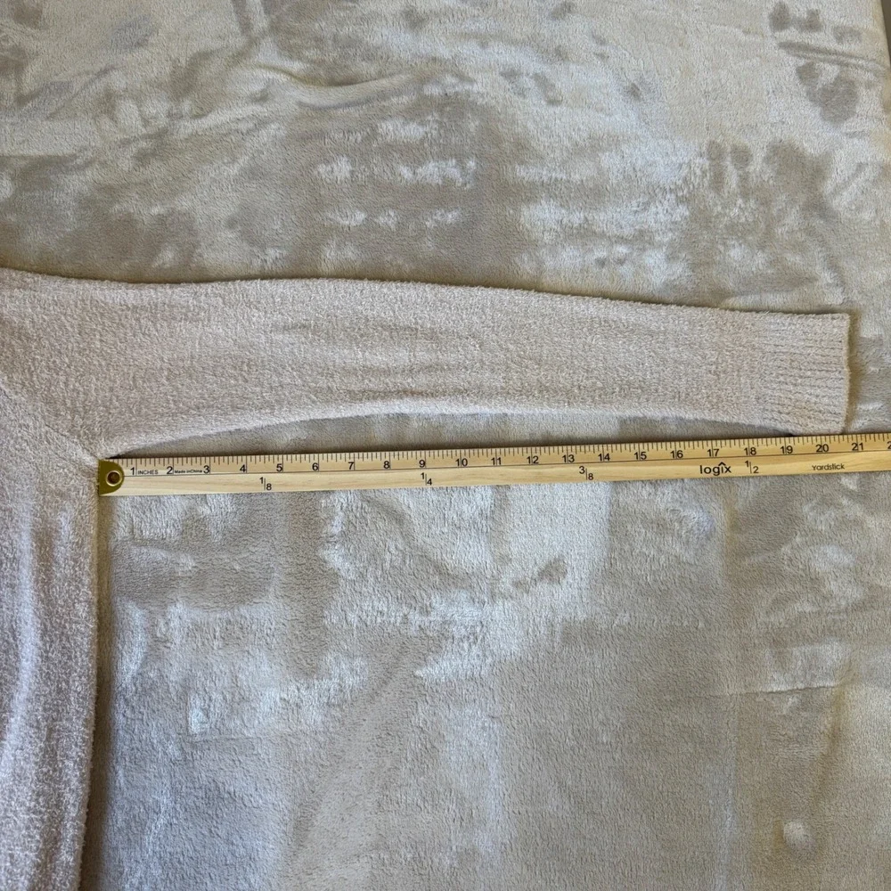 Barefoot Dreams CozyChic Lite Cardigan Shawl Collar Pockets Tan XS S - Picture 5 of 7